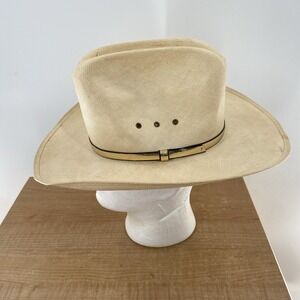 Vintage Resistol Self Conforming Straw Cowboy Hat Size 7 1/8 Made In Texas USA